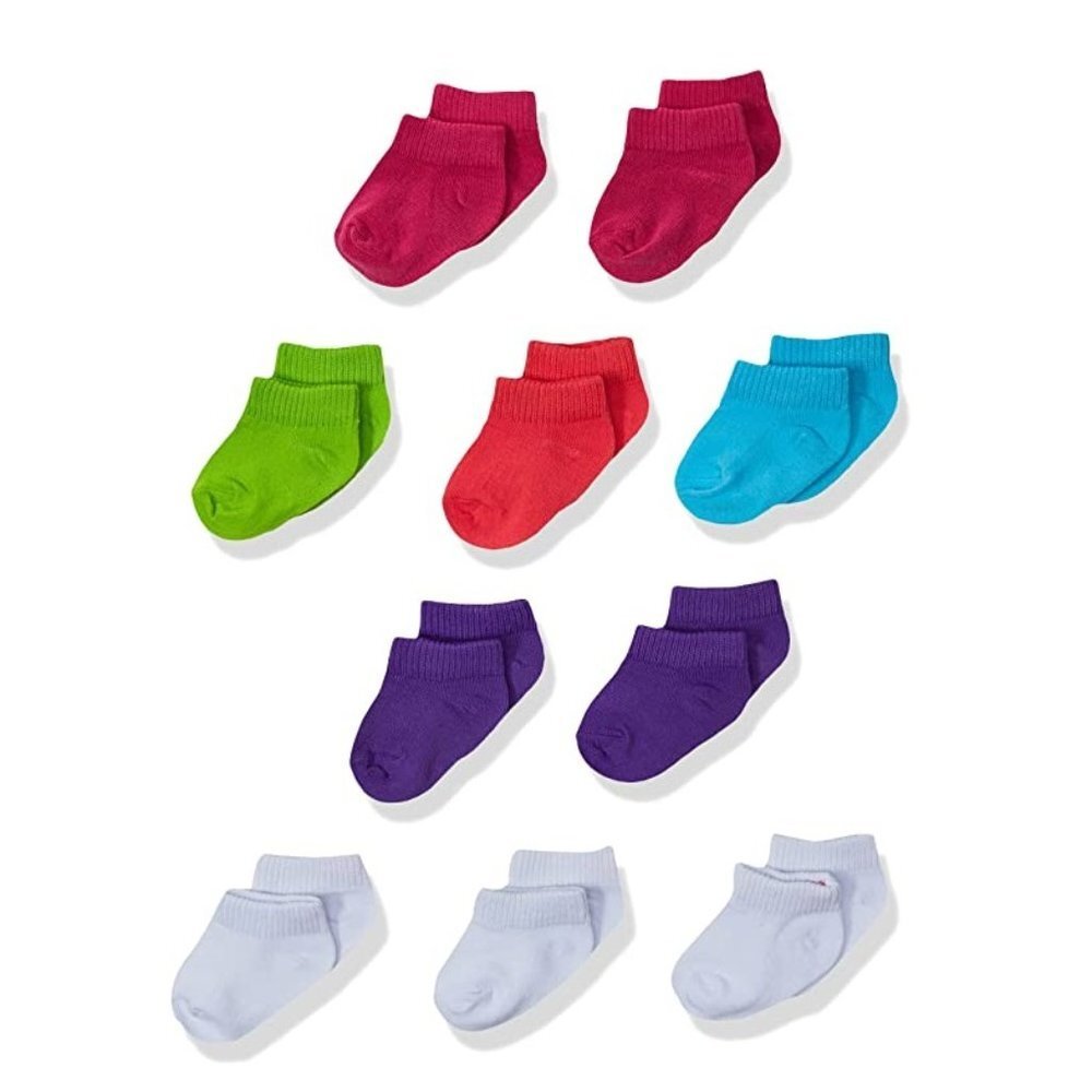 Hanes Baby Girls Toddler Low Cut Socks 10-pack